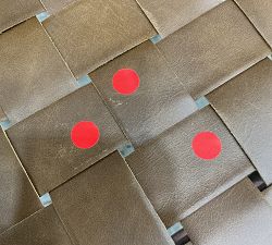 Open Box: Fenton Leather Counter Stool (24"H) - Statesville Toffee,  Coffee Bean Legs