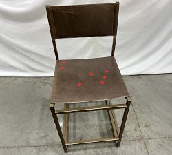 Open Box: Hardy Leather Counter Stool (25"H) - Black, Bronze Legs