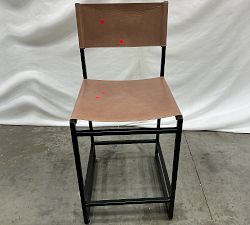 Open Box: Hardy Leather Counter Stool (25"H) - Gray, Bronze Legs