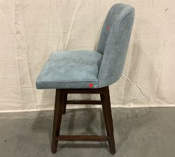 Open Box: Layton Leather Swivel Counter Stool (25.5") - Keystone Azure, Vintage Amber