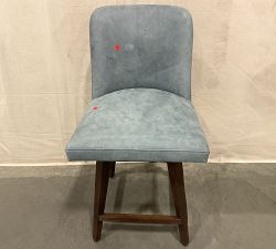 Open Box: Layton Leather Swivel Counter Stool (25.5") - Keystone Azure, Vintage Amber