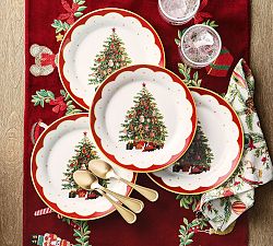 Nostalgic Christmas Icon Stoneware Salad Plates - Set of 4