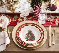 Nostalgic Christmas Icon Stoneware Salad Plates - Set of 4