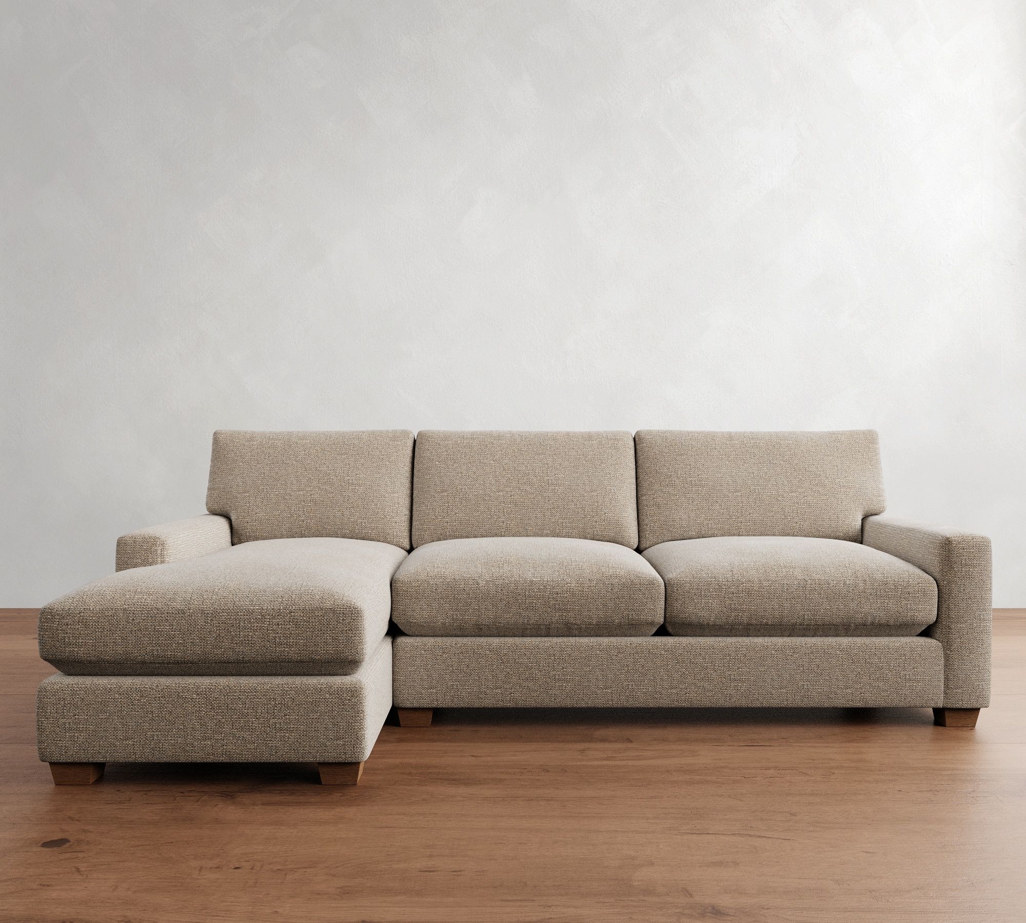 PB Comfort Modern Square Arm Chaise Sleeper Sectional (108")