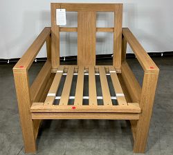 Open Box: Indio FSC® Eucalyptus Outdoor Lounge Chair Frame - Faux Teak, Antique Brass
