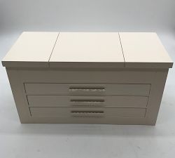 Open Box: Stella Jewelry Box, Ultimate - Dutch White, Silver Finish