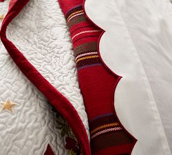 Scalloped Embroidered Percale Sheet Set