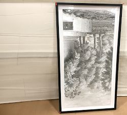 Open Box: Etched Garden Triptych, Frame Print 3 (29" x 61") - Multi,Black