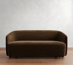 Open Box: Preston Upholstered Loveseat (67") - Faux Mohair Velvet Espresso, Black