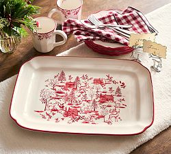 Woodland Stag Stoneware Rectangular Serving Platter