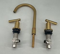 Open Box: Linden Lever Handle Widespread Bathroom Sink Faucet - Vintage Brass