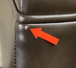 Open Box: Tyler Square Arm Leather Swivel Chair without Nailheads (36") - Burnished Wolf Gray