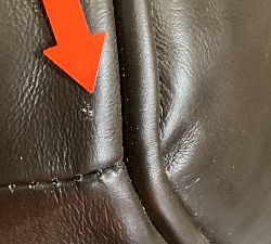 Open Box: Tyler Square Arm Leather Swivel Chair without Nailheads (36") - Burnished Wolf Gray