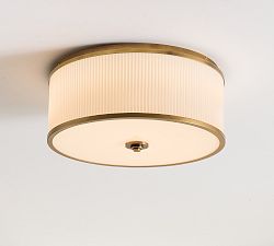 Cohen Milk Glass Round LED Flush Mount (15")