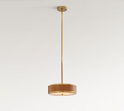 Redford Caramel Leather Round Pendant (14")