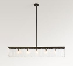 Windham Glass Linear Chandelier (49")
