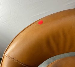 Open Box: Baldwin Leather Open Back Swivel Counter Stool (25"H) - Statesville Caramel, Tahoe Brown