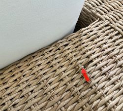 Open Box: Kostas Wicker Swivel Outdoor Lounge Chair - High Performance Heathered Canvas White, Sand