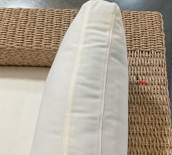 Open Box: Kostas Wicker Swivel Outdoor Lounge Chair - High Performance Heathered Canvas White, Sand