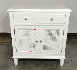 Open Box: Sausalito Cane Cabinet Nightstand without Glass Top (28") - Montauk White