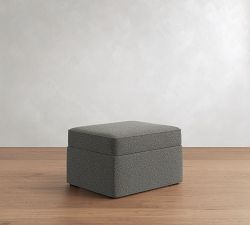 Cameron Slipcovered Storage Ottoman (30")