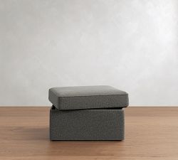 Cameron Slipcovered Storage Ottoman (30")