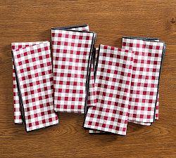 Baxter Gingham Marrow Edge Cotton Napkins - Set of 4