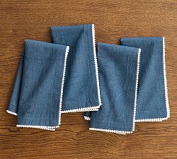 Senna Trim Edge Cotton/Linen Napkins - Set of 4