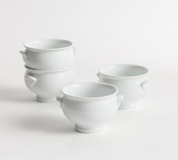 Great White Porcelain Handled Soup Bowls - Set of 4
