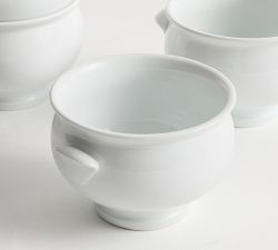 Great White Porcelain Handled Soup Bowls - Set of 4