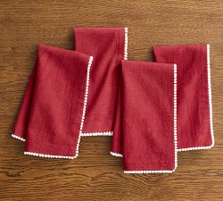 Senna Trim Edge Cotton/Linen Napkins - Set of 4
