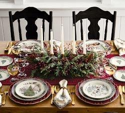 Vintage Christmas Stoneware 12-Piece Dinnerware Set