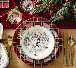 Vintage Christmas Stoneware Salad Plates - Mixed Set of 4