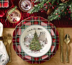 Vintage Christmas Stoneware Salad Plates - Mixed Set of 4