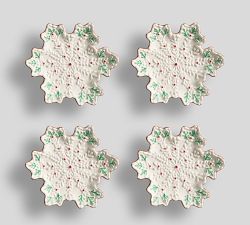 Gingerbread Snowflake Stoneware Appetizer Plates  - Set of 4