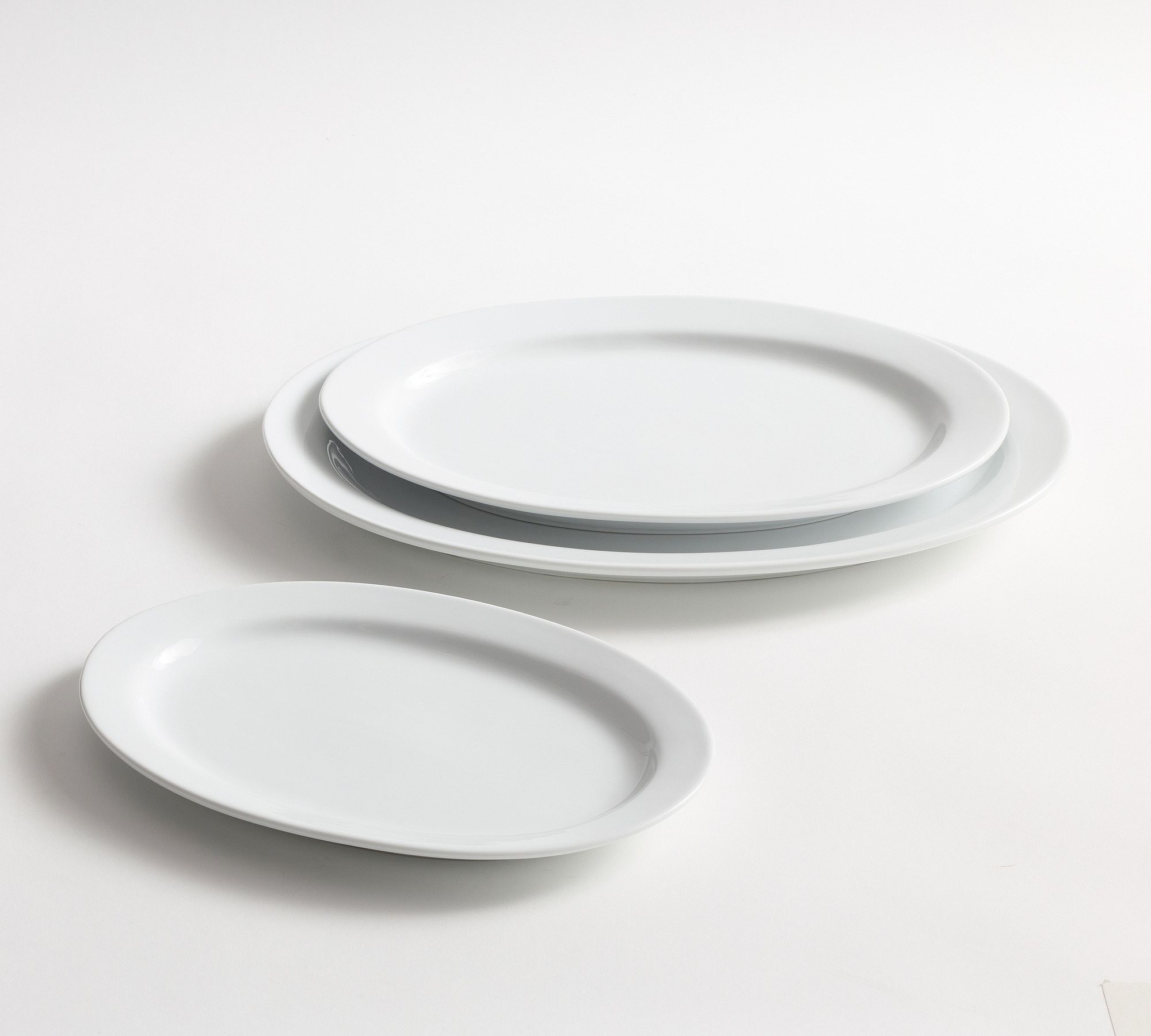 Great White Stoneware Serving Platters - Set of 3