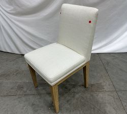 Open Box: Jake Upholstered Dining Side Chair - Basketweave Slub Ivory, Seadrift Leg