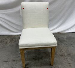 Open Box: Jake Upholstered Dining Side Chair - Basketweave Slub Ivory, Seadrift Leg
