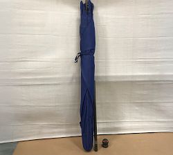 Open Box: Rectangular Outdoor Umbrella with Aluminum Bronze Tilt Pole (10') - Sunbrella® Cobalt