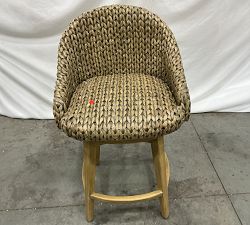 Open Box: Seagrass Bucket Swivel Counter Stool (27"H) - Gray Wash, Seadrift