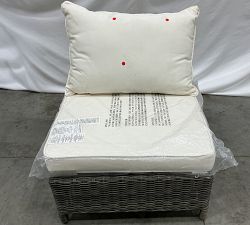 Open Box: Torrey All-Weather Wicker Outdoor Armless Chair - Canvas Natural, Wicker Charcoal Gray