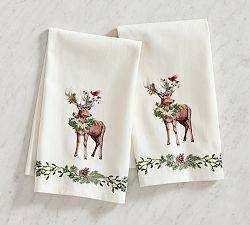 Evergreen Stag Hand Towels - Set of 2