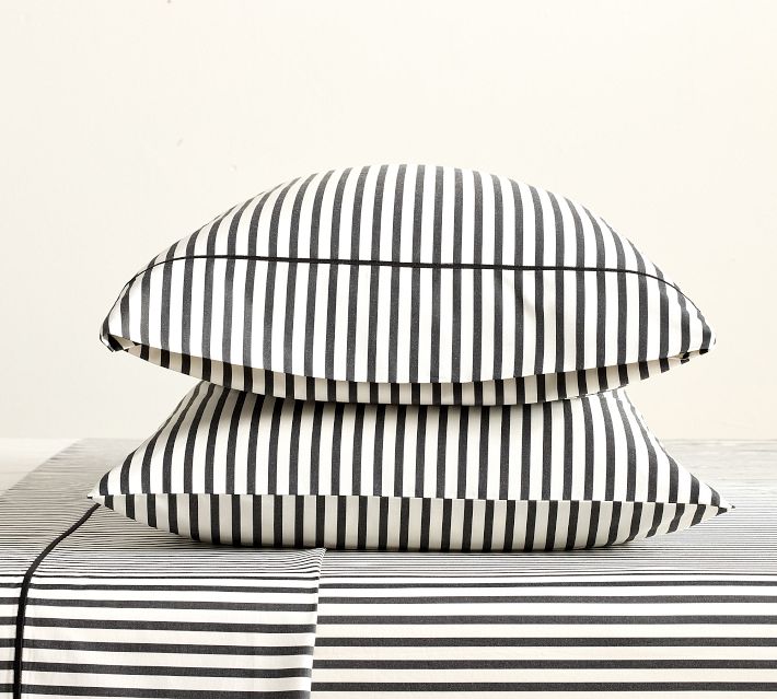 Pottery Barn 400-Thread-Count Traditional Striped Sateen Pillowcases - Set of 2