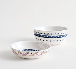 Open Box: Cabana Americana Bunting Melamine Dip Bowls, Set of 4 - Mixed Multi