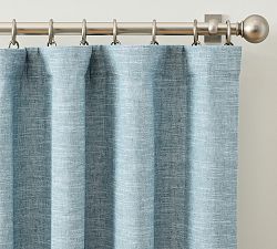 Open Box: Emery Linen Blackout Curtain (50"W x 96"L) - Blue Chambray