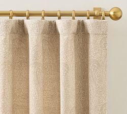 Open Box: Paisley Jacquard Light Filtering Curtain (50"W x 96"L) - Flax