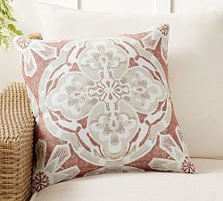 Open Box: Sunbrella® Watercolor Medallion Outdoor Pillow (20") - Terracotta