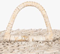 Bruno White Rattan Baskets With Lids, Set of 2