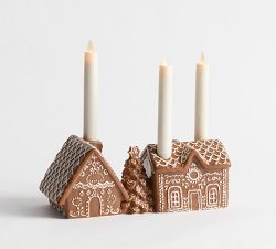 Ceramic Gingerbread Village Candle Holder