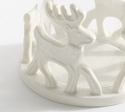 Gingerbread Reindeer Hurricane Candle Holder